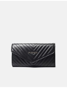 ARI GORGIO Μονόχρωμο πορτοφόλι με διακοσμητικές ραφές Μαύρο
