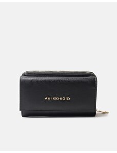 ARI GORGIO Διπλό πορτοφόλι μονόχρωμο με πολλαπλές θήκες L Μαύρο