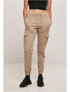 UC Ladies Women's comfortable high-waisted tracksuit bottoms made of soft taupe