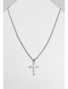 Urban Classics Accessoires Necklace with diamond cross - silver color