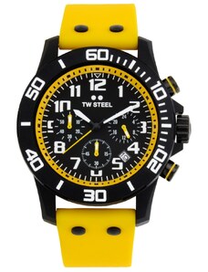TW STEEL Carbon Chronograph - CA3, Black case with Yellow Rubber Strap