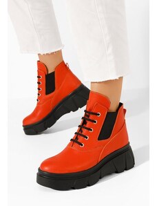 Zapatos Γυναικεία δερμάτινα μποτάκια Melba Πορτοκαλι