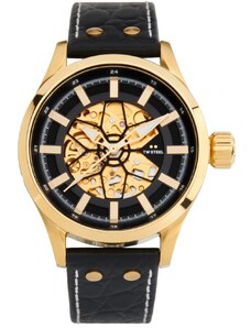 TW STEEL Volante Skeleton Automatic - VS131 Gold case with Black Leather Strap