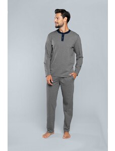 Italian Fashion Profit pajamas with long sleeves, long pants - medium melange