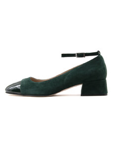 SUEDE LEATHER MARY JANE MID HEEL PUMPS WOMEN FARDOULIS