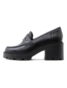 LEATHER MID HEEL CHUNKY LOAFERS WOMEN KOTRIS