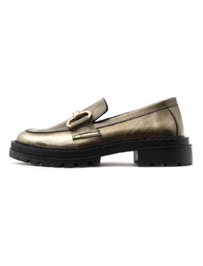 METALLIC LEATHER LOAFERS WOMEN INUOVO