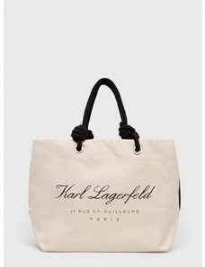 Τσάντα παραλίας Karl Lagerfeld χρώμα: μπεζ