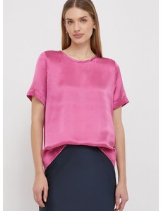 Μεταξωτή μπλούζα Sisley χρώμα: ροζ