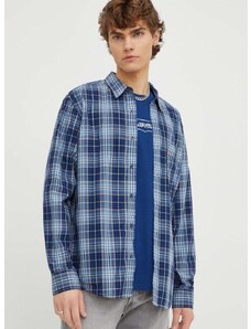 Βαμβακερό πουκάμισο Levi's ανδρικό, χρώμα: ναυτικό μπλε