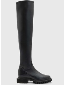 Δερμάτινες μπότες AllSaints Leona Boot γυναικείες, χρώμα: μαύρο, WF587Z