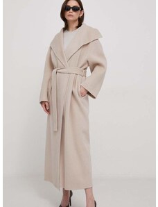 Μάλλινο παλτό Calvin Klein χρώμα: γκρι