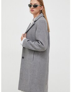 Παλτό από μείγμα μαλλιού Hollister Co. χρώμα: γκρι