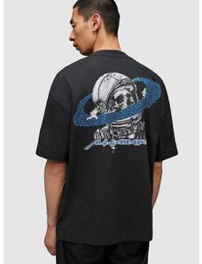 Βαμβακερό μπλουζάκι AllSaints Saturnalien ανδρικό, χρώμα: μαύρο