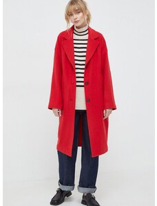 Μάλλινο παλτό Marc O'Polo χρώμα: κόκκινο