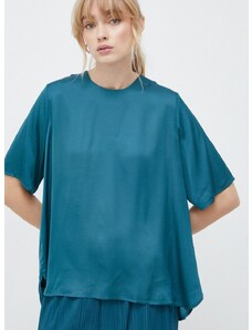 Μπλουζάκι Samsoe Samsoe χρώμα: πράσινο