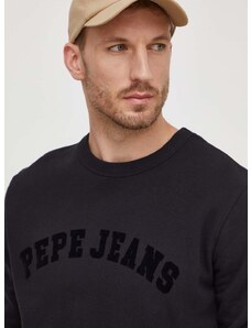 Βαμβακερή μπλούζα Pepe Jeans Randall χρώμα: μαύρο