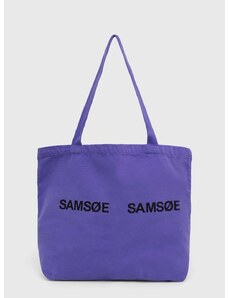 Τσάντα Samsoe Samsoe FRINKA χρώμα: μοβ, F20300113