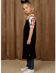 Παιδικό βαμβακερό φόρεμα Mini Rodini χρώμα: μαύρο