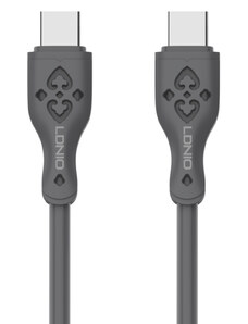 UMIDIGI LDNIO καλώδιο USB-C σε USB-C LC811C, 65W PD, 1m, γκρι