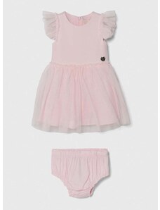 Φόρεμα μωρού Guess χρώμα: ροζ