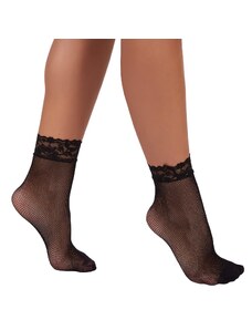 Celestino Διχτυωτές κάλτσες με λεπτομέρεια δαντέλας μαυρο για Γυναίκα