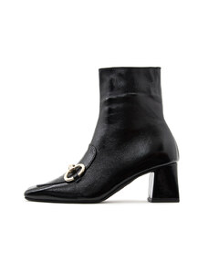 PATENT LEATHER MID HEEL ANKLE BOOTS WOMEN BACALI COLLECTION