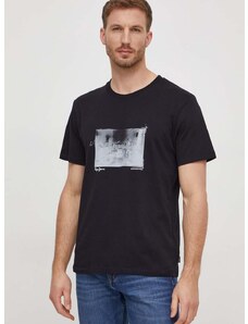 Βαμβακερό μπλουζάκι Pepe Jeans Clark ανδρικό, χρώμα: μαύρο