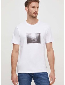 Βαμβακερό μπλουζάκι Pepe Jeans Clark ανδρικό, χρώμα: άσπρο