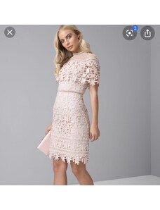 OEM Φόρεμα απλικέ με ρόζ δαντέλα pink