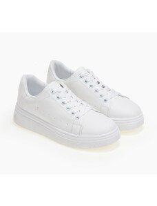 issue Basic sneakers με χρωματική λεπτομέρια - Λευκό - 030011