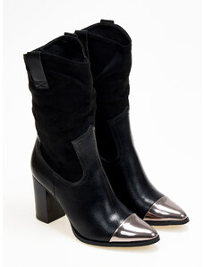 issue Μπότες με χοντρό τακούνι και μέταλλο - Μαύρο - 032012