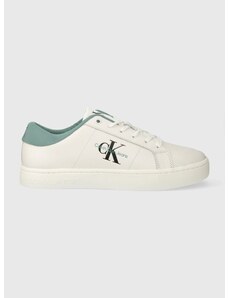 Δερμάτινα αθλητικά παπούτσια Calvin Klein Jeans CLASSIC CUPSOLE LOW ML LTH χρώμα: άσπρο, YM0YM00864