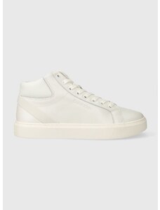 Δερμάτινα αθλητικά παπούτσια Calvin Klein HIGH TOP LACE UP ARCHIVE STRIPE χρώμα: άσπρο, HM0HM01291