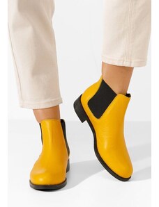 Zapatos Γυναικεία δερμάτινα μποτάκια Campina Κιτρινα