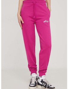 Παντελόνι φόρμας HUGO χρώμα: ροζ