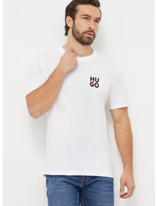 Βαμβακερό μπλουζάκι HUGO 2-pack χρώμα: άσπρο