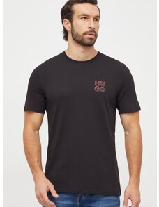 Βαμβακερό μπλουζάκι HUGO 2-pack χρώμα: μαύρο