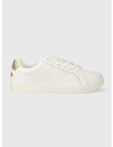 Δερμάτινα αθλητικά παπούτσια Tommy Hilfiger ESSENTIAL CUPSOLE SNEAKER GOLD χρώμα: άσπρο, FW0FW07869