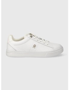 Δερμάτινα αθλητικά παπούτσια Tommy Hilfiger ESSENTIAL ELEVATED COURT SNEAKER χρώμα: άσπρο, FW0FW07685