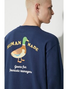 Βαμβακερή μπλούζα με μακριά μανίκια Human Made Graphic χρώμα: ναυτικό μπλε, HM26CS006