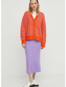 Μάλλινη φούστα American Vintage χρώμα: μοβ