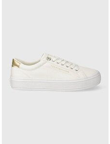 Πάνινα παπούτσια Tommy Hilfiger ESSENTIAL VULC CANVAS SNEAKER χρώμα: άσπρο, FW0FW07682
