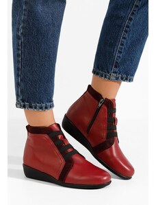 Zapatos Γυναικεία δερμάτινα μποτάκια Tashia κοκκινο