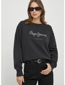 Βαμβακερή μπλούζα Pepe Jeans γυναικεία, χρώμα: μαύρο