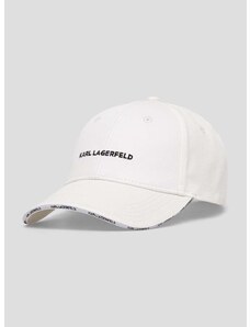 Βαμβακερό καπέλο του μπέιζμπολ Karl Lagerfeld χρώμα: άσπρο