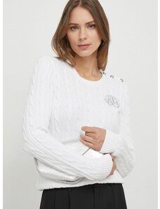Βαμβακερό πουλόβερ Lauren Ralph Lauren χρώμα: άσπρο