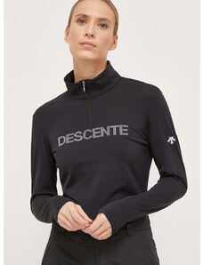 Λειτουργικό μακρυμάνικο πουκάμισο Descente Laurel χρώμα: μαύρο