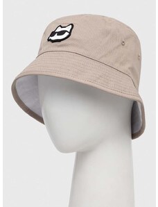Βαμβακερό καπέλο Karl Lagerfeld χρώμα: μπεζ