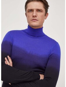 Μάλλινο πουλόβερ BOSS ανδρικά, χρώμα: μοβ